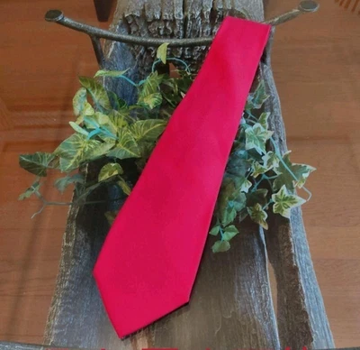 Michael J. Drake Drakes Red 50oz Solid royal Twill Tie Necktie Silk 100% - Image 1 of 3