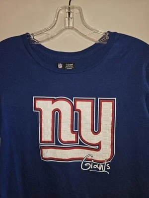 Camiseta del equipo de los New York Giants mediana para mujer azul con logotipo gráfico NFL Foto 1 de 4