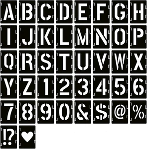 4 Zoll Buchstaben Schablonen Symbol Zahlen Basteln Schablonen, 42 Stück Wiederverwendbar Alphabet T - Bild 1 von 12