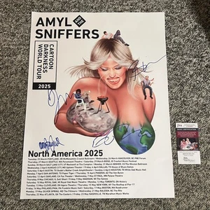 AMYL AND THE SNIFFERS SIGNIERT CARTOON DUNKELHEIT TOUR POSTER 18x24 JSA COA - Bild 1 von 4