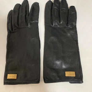 Authentische Gucci schwarze Lederhandschuhe Lammfell Seide 5-Finger Damengröße 7 - Bild 1 von 12