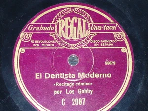 COMIC 78 rpm RECORD Regal LOS GOBBY Dentista Moderno / Riña Conyugal TALKING - Picture 1 of 1