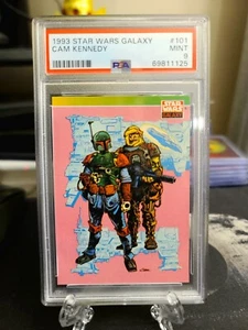 Star Wars Galaxy Boba Fett & Dengar 1993 #101 New Visions PSA 9 como nuevo (bajo pop) - Imagen 1 de 2