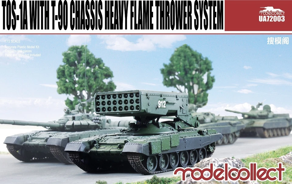 Modelo Coleccionar 1/72 UA72003 TOS-1A con Chasis T-90 Sistema Lanzallamas Pesadas Foto 1 de 1