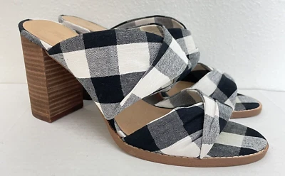 Женские сандалии Madewell 8,5 Alexandria Twist в клетку на блочном каблуке опрятные ЧИТАЙТЕ - Изображение 1 из 4