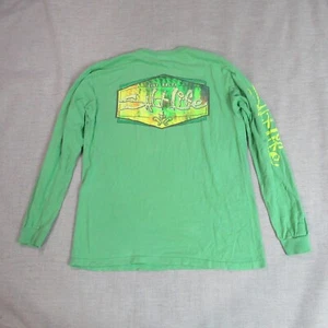 Salt Life Shirt Uomo Extra Large Verde Manica Lunga Teschio T-shirt T-shirt Cotone - Foto 1 di 8