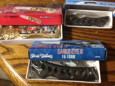 NIB 3 lot Folder Knife Set: Firefighter's Knife, Stinger, & Eagle Eye II Knives - Image 1 of 4