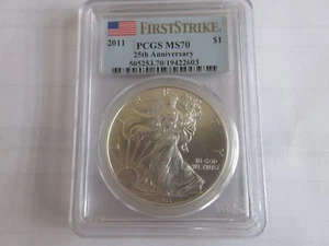 2011 Eagle , One Dollar , PCGS MS70 25th Anniversary First Strike - Picture 1 of 4