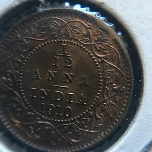 India-British 1910C 1/12 Anna A395 - Picture 1 of 2
