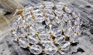 Natural Quartz Crystal, Faceted Oval, 7.5-8x6-6.5mm, Approx 40 pce,Free postage. - Foto 1 di 3