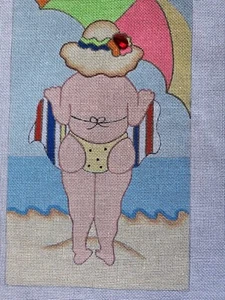 Studio 2~Hot Lady~Funny~Beach Babe Needlepoint Canvas~Jewel~Large - Picture 1 of 5