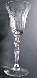 Antique CANDLELIGHT by Cambridge Crystal Clear Etched Wine Glass 6.25" Height - Picture 1 of 10
