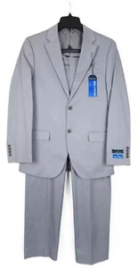 Nautica Men's Modern-Fit Stretch Cotton 2-Piece Suit Grey Solid 40L 34x32 NWT - Picture 1 of 9