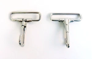 50 Pcs of Nickle Metal Snap Hooks, for use with 1.5" webbing (non-swivel) - Picture 1 of 3