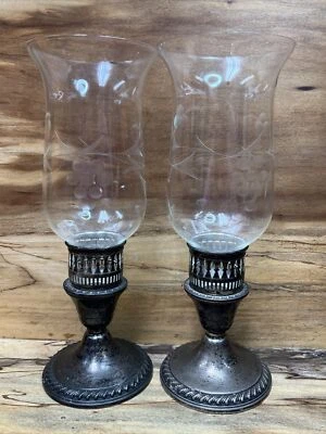 Antiguo juego de candelabros Rogers de plata de ley 1901 con peso S891 Foto 1 de 4