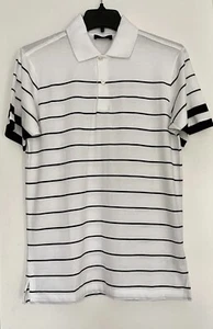 Dunhill Herren bretonisch weiß schwarz gestreift Poloshirt Größe S brandneu mit Etikett - Bild 1 von 3