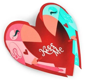 New, Retired Sizzix Thinlits Kiss Me Gatefold Card 7pc #663200 Retail $16.99 - Picture 1 of 4