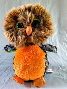TY Beanie Boo "Midnight" die Halloween Eule 2015 grün Glitzeraugen ohne Etikett 6" - Bild 1 von 12
