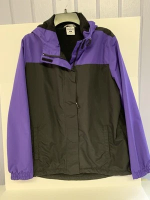 Chaqueta Magellan Exterior Unisex Grande Negra Púrpura Con Capucha Cremallera Completa Franela Forrada Foto 1 de 4