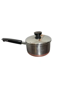 Vintage Revere Ware 1 Quart Saucepan With Lid - Pre 1968 - Double Ring - Picture 1 of 6