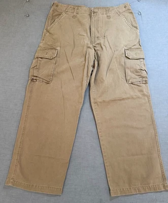 American Eagle Outfitters AE Jeans Mens 36 Beige Denim Cargo Pocket Men 36X29. - Image 1 of 4