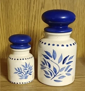 GS-DM-0471/2b- 2 Apothekerdosen – glasiert- Keramik - Handarbeit - 11 bis 16 cm - Bild 1 von 1