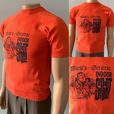 Vintage 1968 Short Sleeve Single Stitch Sweatshirt “Greatest Indoor Sport” S/M - Image 1 of 4