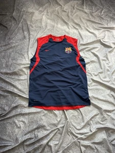 Vintage Nike Barcelona Football Vest Train Soccer Jersey Mens Shirt Rare Size M - Picture 1 of 11