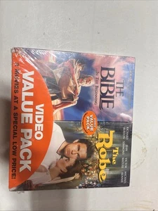 The Bible & The Robe Video Value Pack 2 VHS NEW SEALED! - Picture 1 of 2