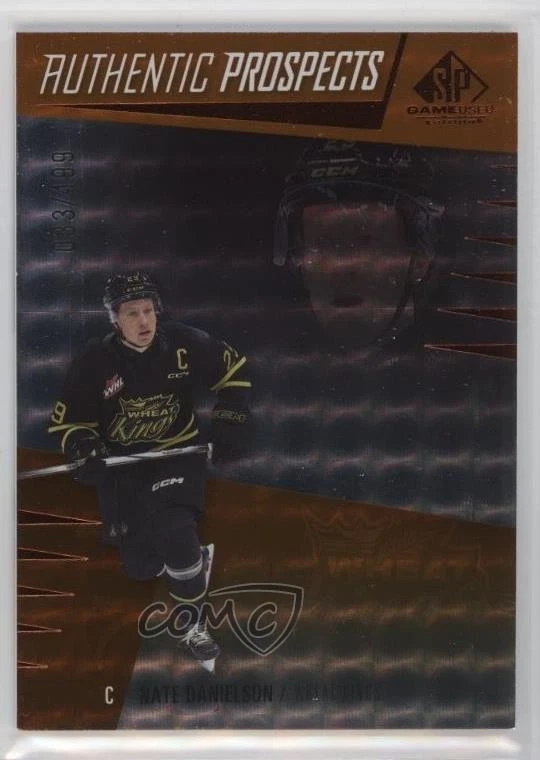 2023 SP Game Used CHL Edition Orange Patterned Foilboard /499 Nate Danielson #17 - Image 1 of 3