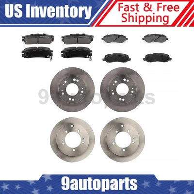 Rotores de freno delanteros y traseros + pastillas de freno de cerámica para Dodge Avenger 1995-2000 Foto 1 de 4