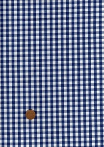 100% Cotton Fabric Medium Gingham Check Dark Blue White Patchwork Craft - Picture 1 of 1