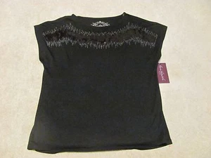 Gloria Vanderbilt Black Top Sz S w/sequins NWT MSRP: $36 - Picture 1 of 4