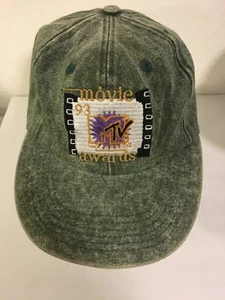Vintage MTV 1993 Hat Cap Movie Awards Green Stonewash Denim Butterfinger Advert - Picture 1 of 10