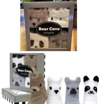 Nuevo en caja Nuevo BEAR CAVE Trompeta Conjunto De 4 Calcetines Bebé Oso Difuso Talla 0-12 Meses Foto 1 de 4