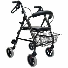 Deambulatore pieghevole rollator anziani disabili girello 4 ruote Moretti