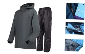 Rain Suit (Jacket + Pants), 100% Waterproof, Breathable, Taped Large Grey - Picture 1 of 7