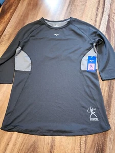 Camisa de softbol Mizuno negra manga 3/4 pinzón rendimiento grande nueva con etiquetas - Imagen 1 de 7