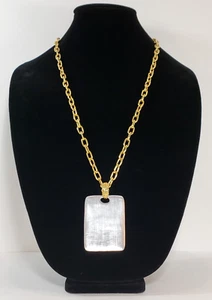 Alexis Bittar Long Gold Necklace, HUGE Lucite Necklace, WAS $400 *RARE!* - Picture 1 of 13