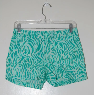 Pantalones Cortos Usados en Excelente Condición Vineyard Vines Para Mujer Verde Azulado Cebra Náutica Lancha Talla 2 PLS LEER Foto 1 de 4