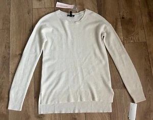 Aqua 100% Cashmere Cream Women's Sweater Size S - Picture 1 of 2