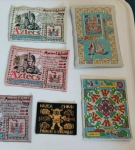 Vintage Antike Azteken Kleidung Etiketten Patch Tags bestickt - Bild 1 von 19