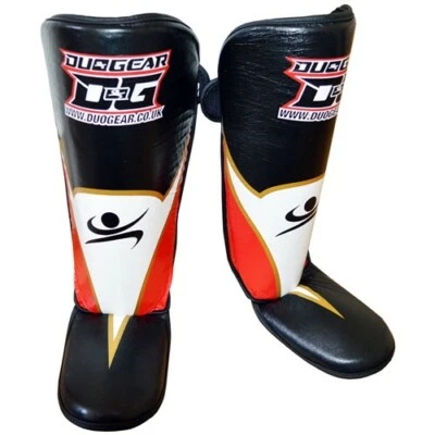 MUAY THAI KICKBOXING SHIN PADS GENUINE LEATHER FOR TRAINING SPARRING 'AERO'  - Image 1 of 4