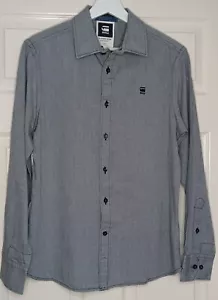 G Star Raw Shirt Adult Large Grey Long Sleeve Button Up Logo Raw Connect Mens - Picture 1 of 7