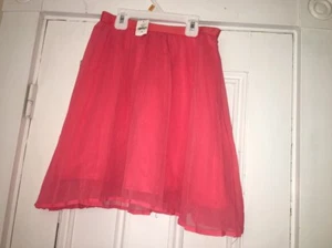 Gap Kids Girls Coral Orange Skirt Lg 10 Chiffon Skirt Lined NWT - Picture 1 of 2