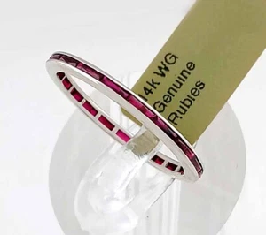 GENUINE RUBY RING 14K WHITE GOLD - New With Tag - Picture 1 of 7