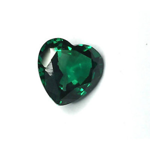 Lab Created Hydrothermal Emerald Green Heart Faceted Loose Stones (3x3-15x15mm)