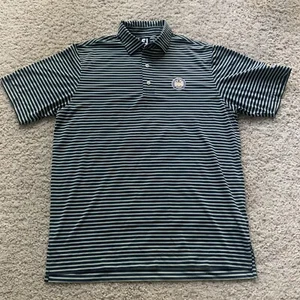 FootJoy Shirt Men's Medium Polo PGA NJ Section Striped Yellow/Black Golf Casual - Bild 1 von 12