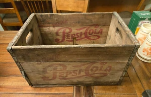 Vintage Pepsi Cola Wood Soda Crate Box Advertising 18.5”L 10.5” H 12" W - Picture 1 of 14