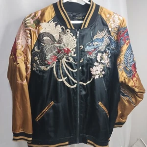Karakuri Tamashii Four Symbols Jacke Sukajan schwarz JP 4XL (US 3XL) Polyester - Bild 1 von 12